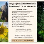 Joogaa ja maastoratsastusta luonnossa