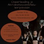 Cheerleading ja akrobatiavoimistelu-leiripäivä