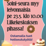 Leivonnaisia Liikekeskuksen edessä pe 23.5.25 kl 10.00