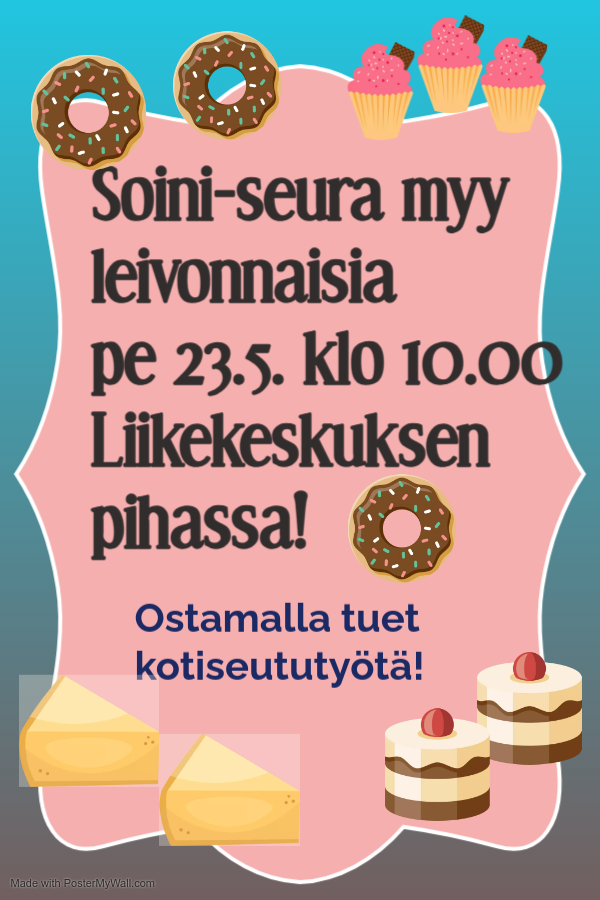 Leivonnaisia Liikekeskuksen edessä pe 23.5.25 kl 10.00