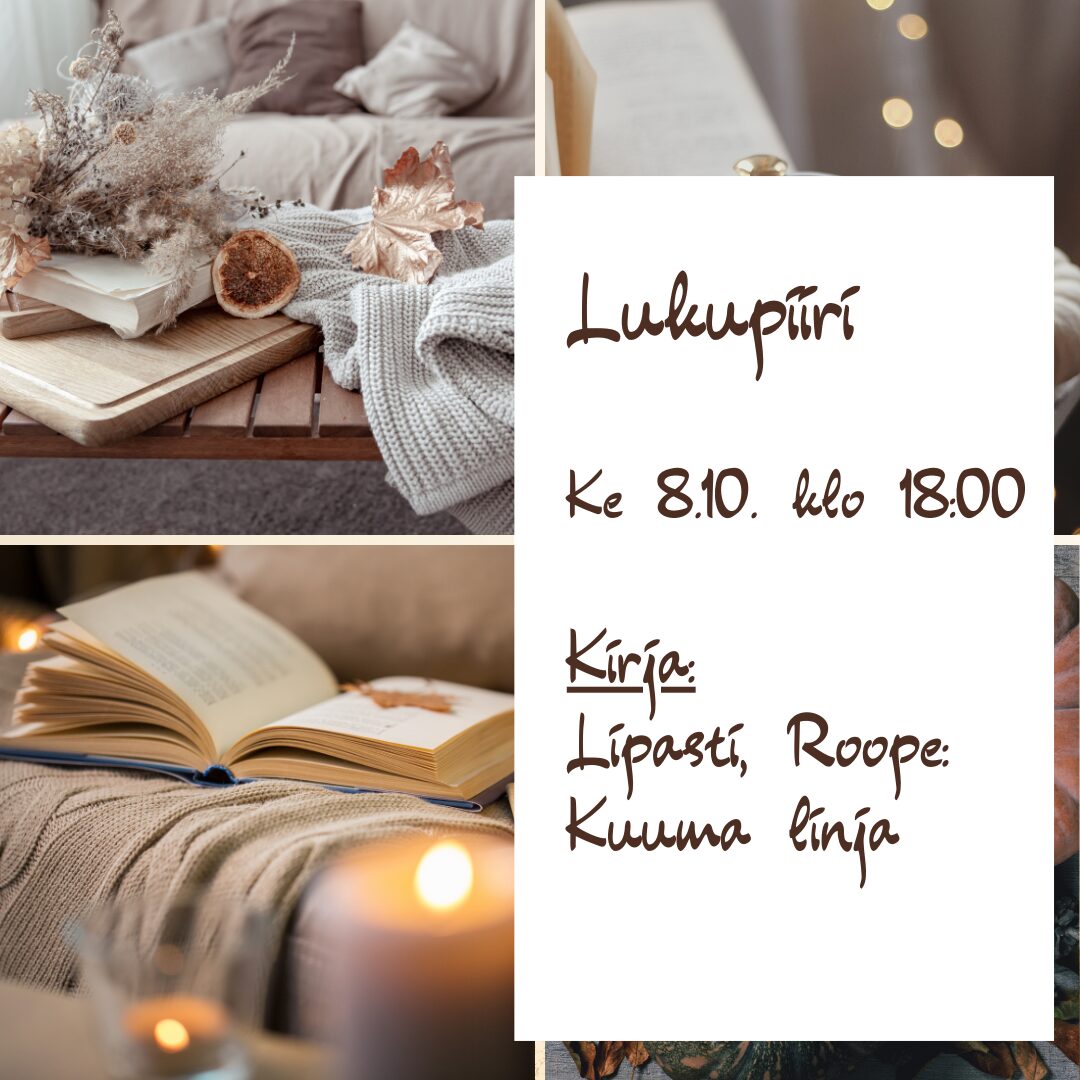 Lukupiiri kokoontuu keskiviikkona 8.10.