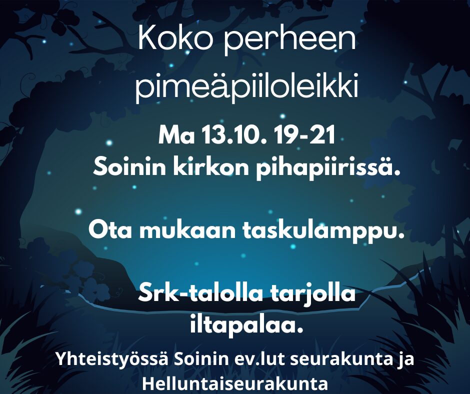 Koko perheen pimeäpiiloleikki
