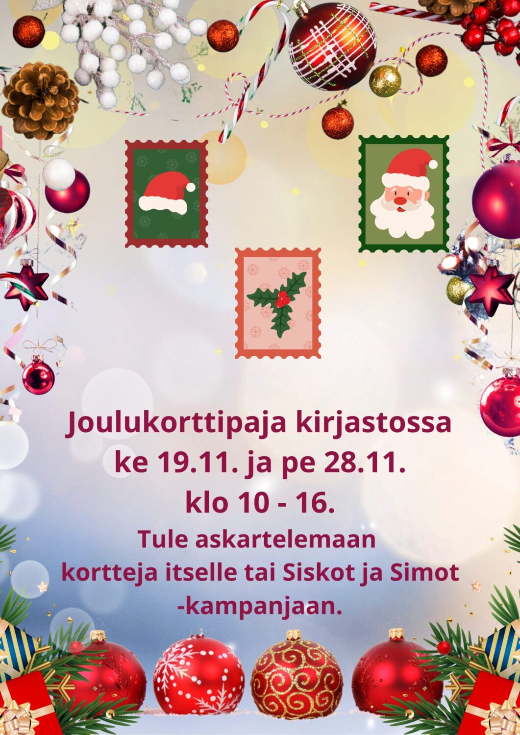 Joulukorttipaja keskiviikkona 19.11.