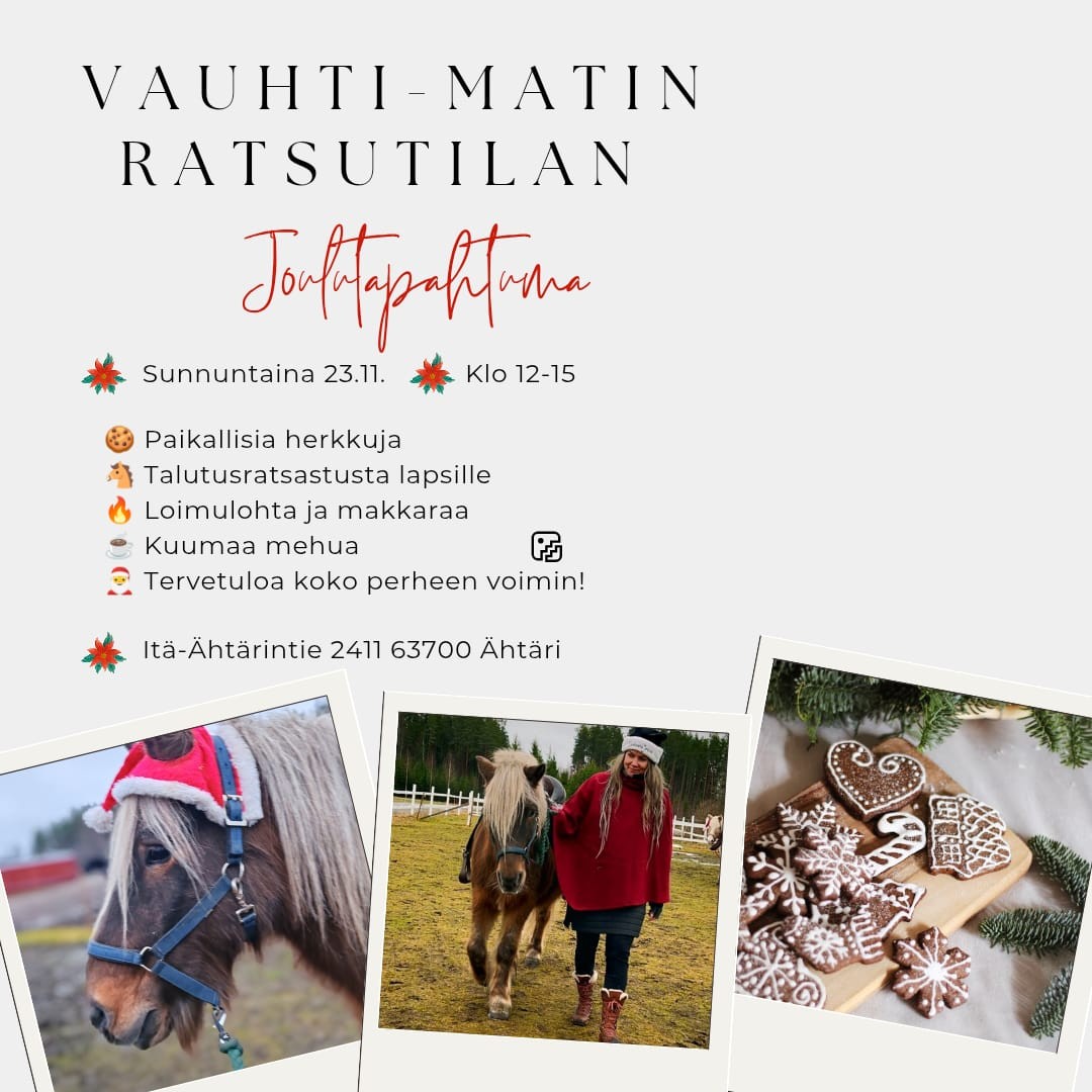 Joulutapahtuma Vauhti-Matin Ratsutilalla