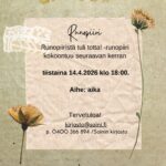 Runopiiri kokoontuu kirjastossa