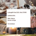 Lukupiiri kokoontuu keskiviikkona 13.5. klo 17:00